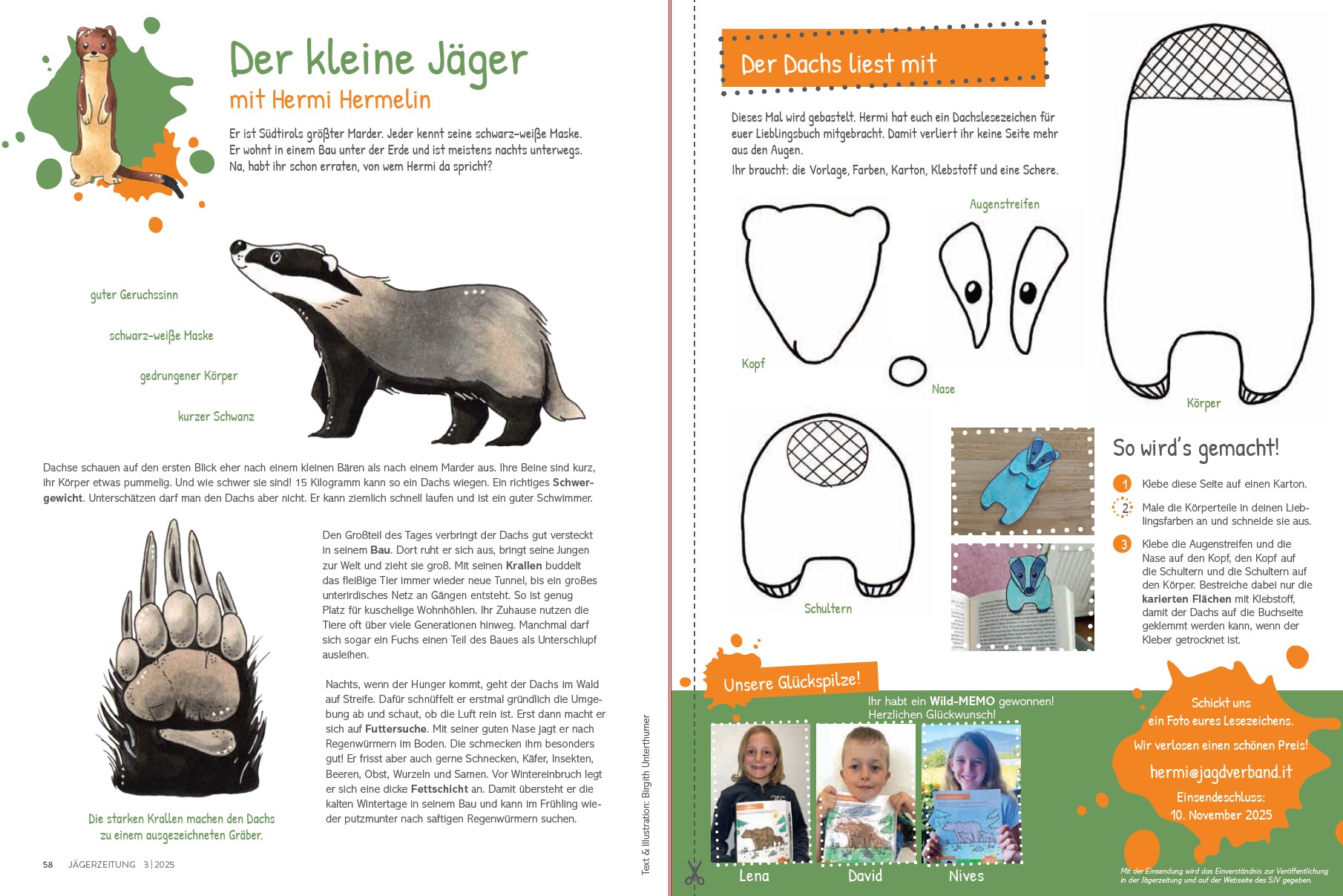 2025-03-Kinderseite-Dachs liest mit